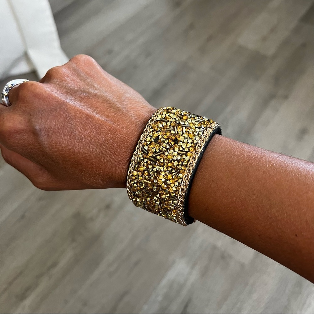 Gold lock cuff Bracelet